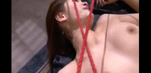  Mei Haruka is tied in ropes and fucked in mouth and pussy by men